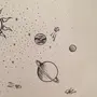 Рисунок карандашом для срисовки космос