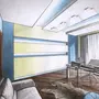 Комната в стиле хай тек рисунок