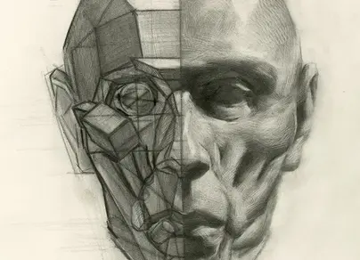 Конструктивный рисунок головы человека