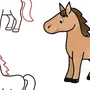Конь рисунок для детей
