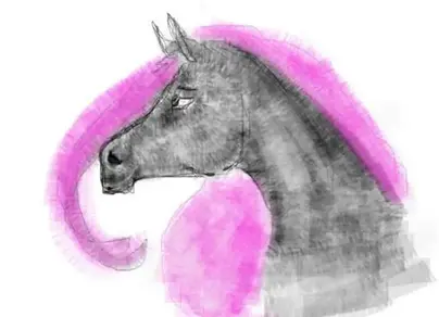 Конь с розовой гривой нарисовать