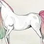 Конь с розовой гривой нарисовать