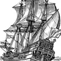 Корабль парусник рисунок