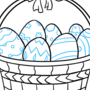 Корзинка с яйцами на пасху рисунок