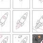 Рисунок ракеты в космосе