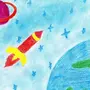 Детские рисунки про космос