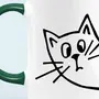 Котик в кружке рисунок