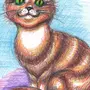 Кот рисунок цветной
