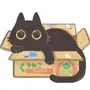 Котик в коробке рисунок