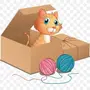 Котик в коробке рисунок