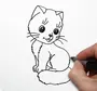 Котик детский рисунок