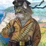 Кот военный рисунок