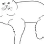 Контурный рисунок кошки