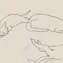 Кот лежит рисунок
