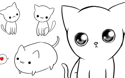 Рисунок кота для срисовки