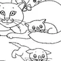 Кошка С Котятами Рисунок