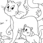 Кошка с котятами рисунок