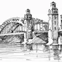 Большеохтинский Мост Рисунок