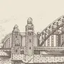 Большеохтинский мост рисунок