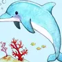 Дельфин простой рисунок