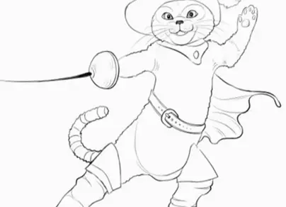 Кот в сапогах рисунок карандашом