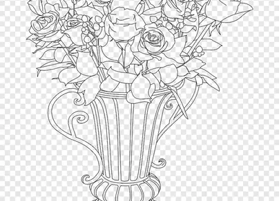 Букет цветов в вазе рисунок
