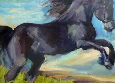 Лошадь рисунок гуашью