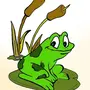 Лягушка на болоте рисунок