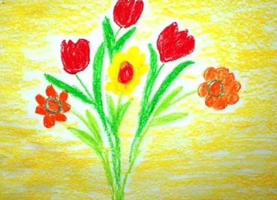 Букет цветов рисунок для детей легкий