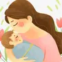 Рисунок мама с ребенком на руках