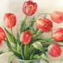 Тюльпаны рисунок акварелью