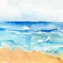 Как нарисовать море акварелью