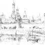 Москва рисунок карандашом
