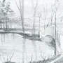 Рисунок простым карандашом пейзаж