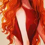 Рыжая девушка рисунок