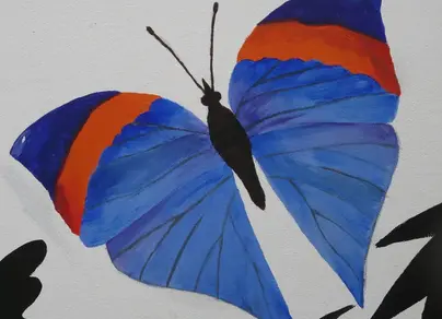 Бабочка рисунок красками