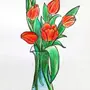 Букет тюльпанов рисунок для детей