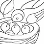 Гнездо с яйцами рисунок