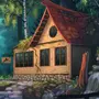 Нарисовать домик в лесу