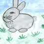 Заяц сидит рисунок