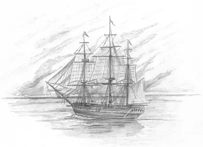 Корабль рисунок карандашом