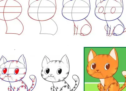 Рисунок кота для детей 5 лет