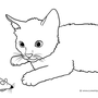 Кошка и мышка рисунок