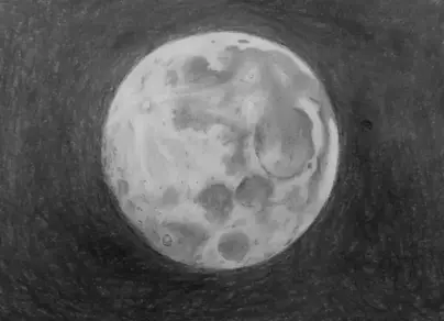 Луна рисунок карандашом