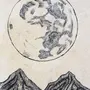 Луна Рисунок Карандашом