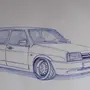 Как нарисовать машину девятку