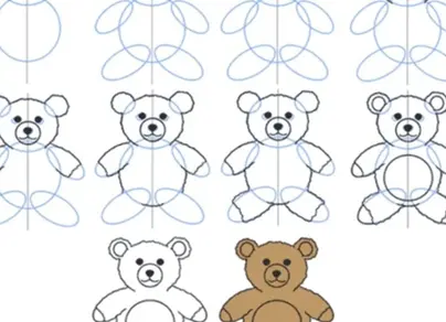 Нарисовать медведя ребенку