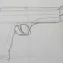 Нарисовать пистолет карандашом легко