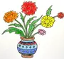 Ваза с цветами рисунок для детей