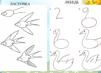 Нарисовать птицу 1 класс
